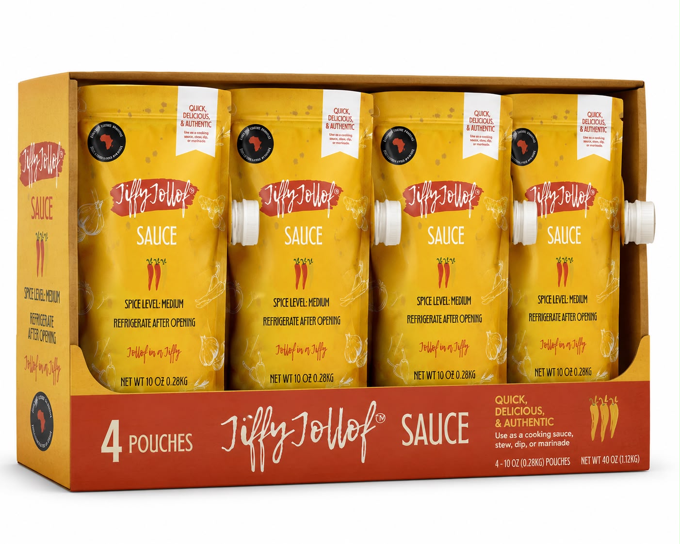 Jiffy Jollof 10oz Pouch - Bundle of 4