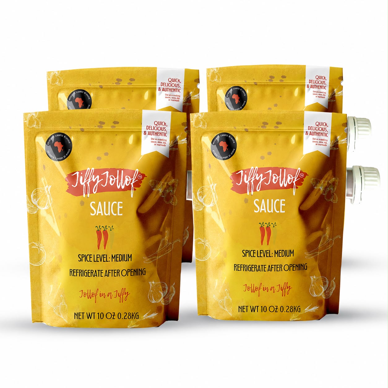 Jiffy Jollof 10oz Pouch - Bundle of 4