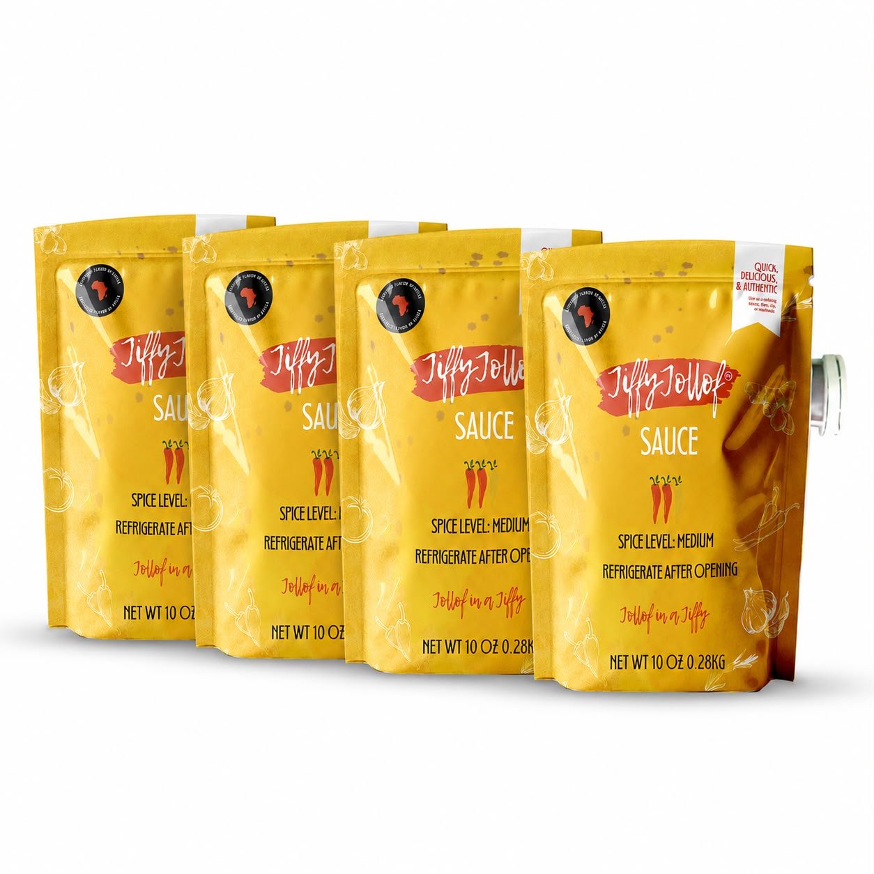 Jiffy Jollof 10oz Pouch - Bundle of 4 - Jiffy Jollof