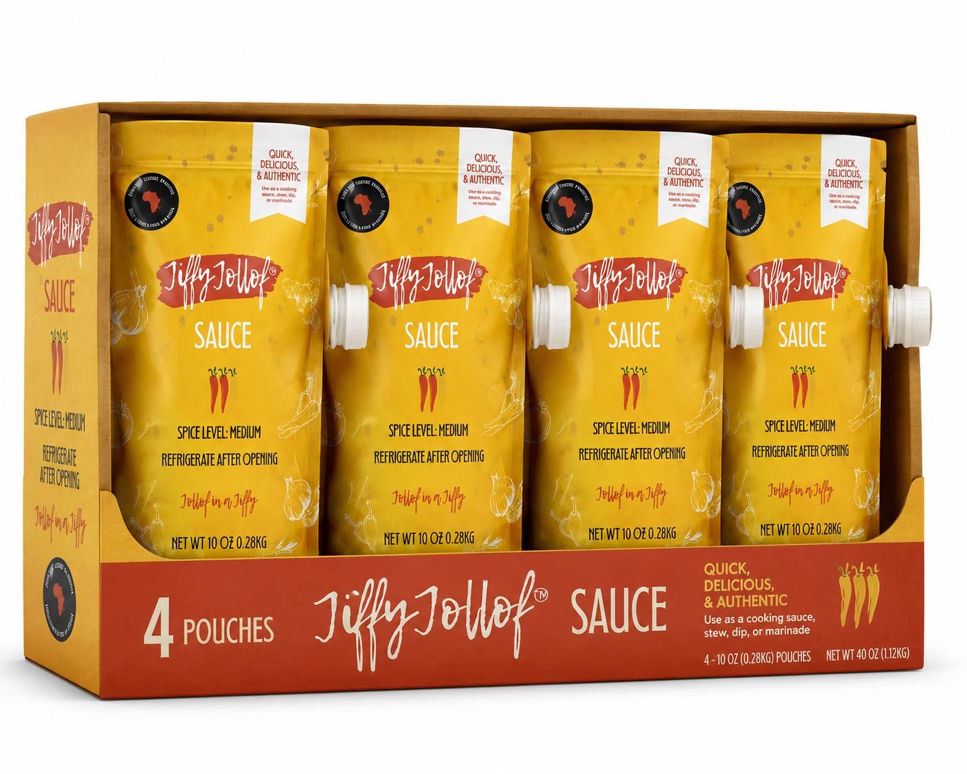 Jiffy Jollof 10oz Pouch - Bundle of 4 - Jiffy Jollof